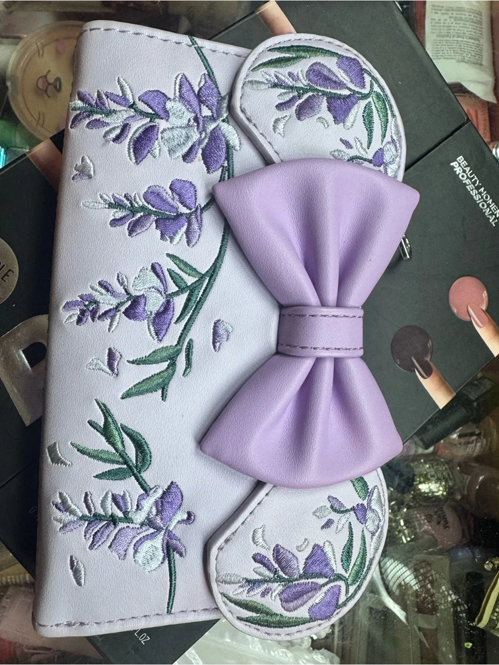 Loungefly Lavender Bow Floral Wallet - Picture 1 of 5